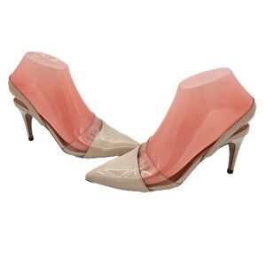Louise et Cie Kareena Slingback Heels French Pink Clear Patent Leather Size 6.5
